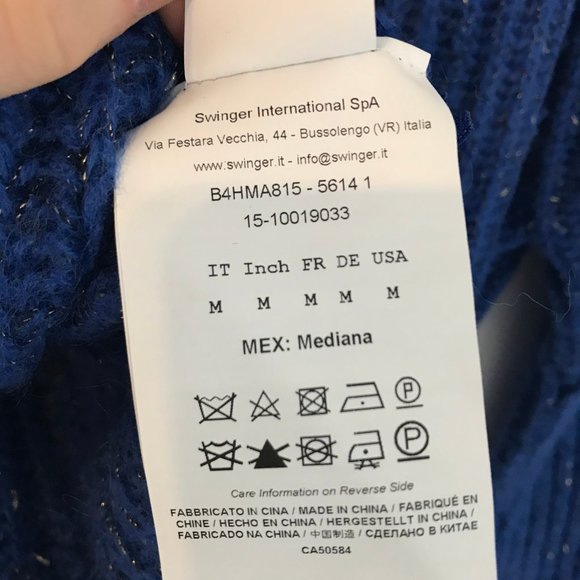 VERSACE JEANS Blue Wool Mohair Blend Sweater - Picture 7 of 8